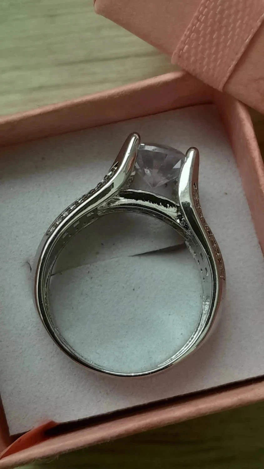 Magnífica Aliança, pedra de cristal, strass, tamanho 58 – photo 5